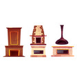 fireplaces home hearth set vector image