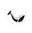 mystical whale with moon and stars stars vector image vector image