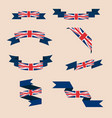 ribbons or banners in colors of uk flag vector image