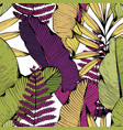 seamless pattern with tropical branches vector image