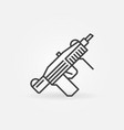 submachine gun line icon smg military weapon vector image