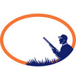 duck hunter shotgun oval retro vector image vector image