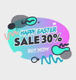happy easter sale banner with abstract shapes vector image