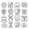 technology line icons set on white background vector image vector image