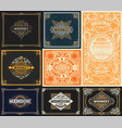 9 vintage cards set vector image