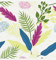 abstract color cartoon leaves white background vector image