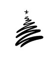 christmas tree hand drawn9 vector image vector image