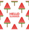 hello summer letters in seamless watermelon vector image vector image