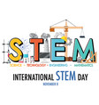 international stem day on november 8th logo banner vector image