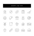 line icons set bakery pack vector image