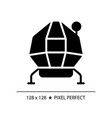 lunar module pixel perfect black glyph icon vector image vector image