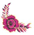pink flower with leaves vector image vector image