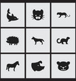 set of 9 editable animal icons includes symbols vector image vector image
