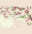 spring landscape with branches of blooming tree vector image