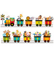 funny train with number of animals vector image