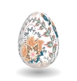 gold egg with hand draw floral ornate isolated vector image