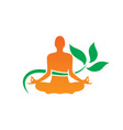 yoga meditaion leaf logo vector image vector image