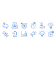 business idea startup doodle line icon set hand vector image