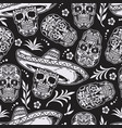 creative sugar skull seamless pattern vector image vector image