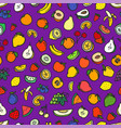 fresh summer color fruits seamless pattern vector image