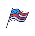 hand drawn doodle style usa flag with stars vector image vector image