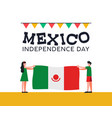 mexico independence day friends with mexican flag vector image