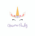 unicorn face cake decoration vector image