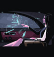 business girl in car vector image