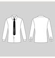 mans shirt tie outlined template vector image