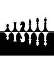 set black and white chess pieces white chess vector image