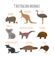 set of australian animals icons vector image