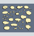 speech bubbles and arrows drawn hand set cartoon vector image