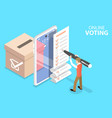 3d isometric flat concept online voting vector image