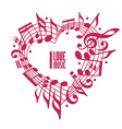 i love music concept single color design vector image