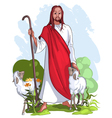jesus is a good shepherd vector image vector image