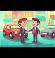 car dealer auto sale client automobile buyer vector image vector image