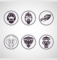 monkey logo icon set vector image