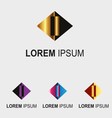 rhombus logo with letter i symbol sign vector image vector image