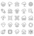 cloud computing outline icons set vector image
