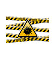 danger coronavirus sign and ribbons isolated vector image