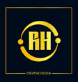initial letter rh logo template design vector image
