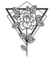 tattoo rose flowertattoo mystic symbol vintage vector image vector image