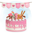 watercolor colorful birthday party cake vector image vector image