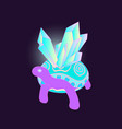 fabulous magic turtle with crystals on shell vector image vector image
