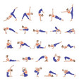 Women silhouettes collection of yoga poses asana Vector Image