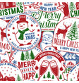 merry christmas and happy new year 2024 seamless vector image vector image
