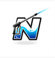 power wash logo with letter n concept vector image vector image