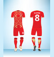 soccer jersey football t-shirt red gold color vector image vector image