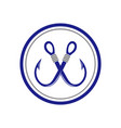 abstract fishing hook logo icon concept vector image