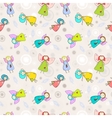 cartoon romantic seamless pattern with angels vector image